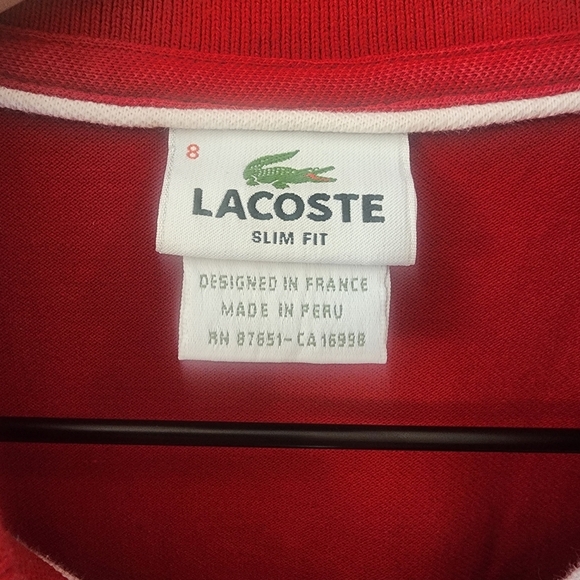 LACOSTE Rubber Crocodile Polo Mens Sz 8 - Picture 4 of 6